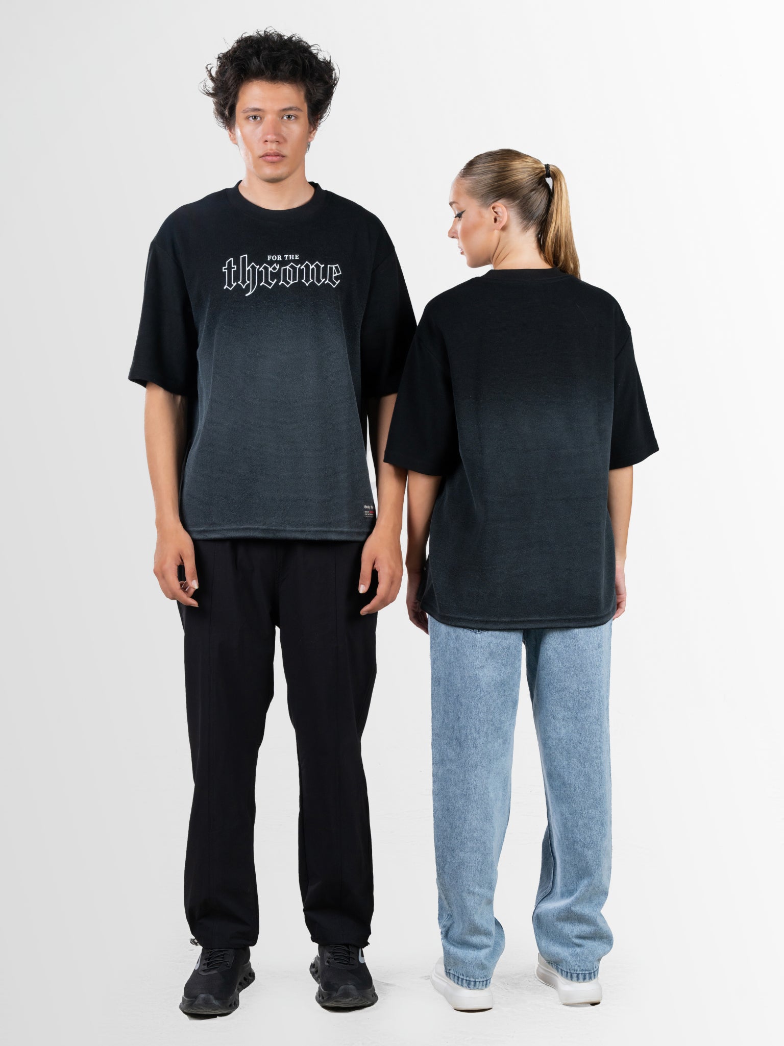 DEEDAT Only The Brave Short Sleeve Oversized Crew Neck Tee - Black