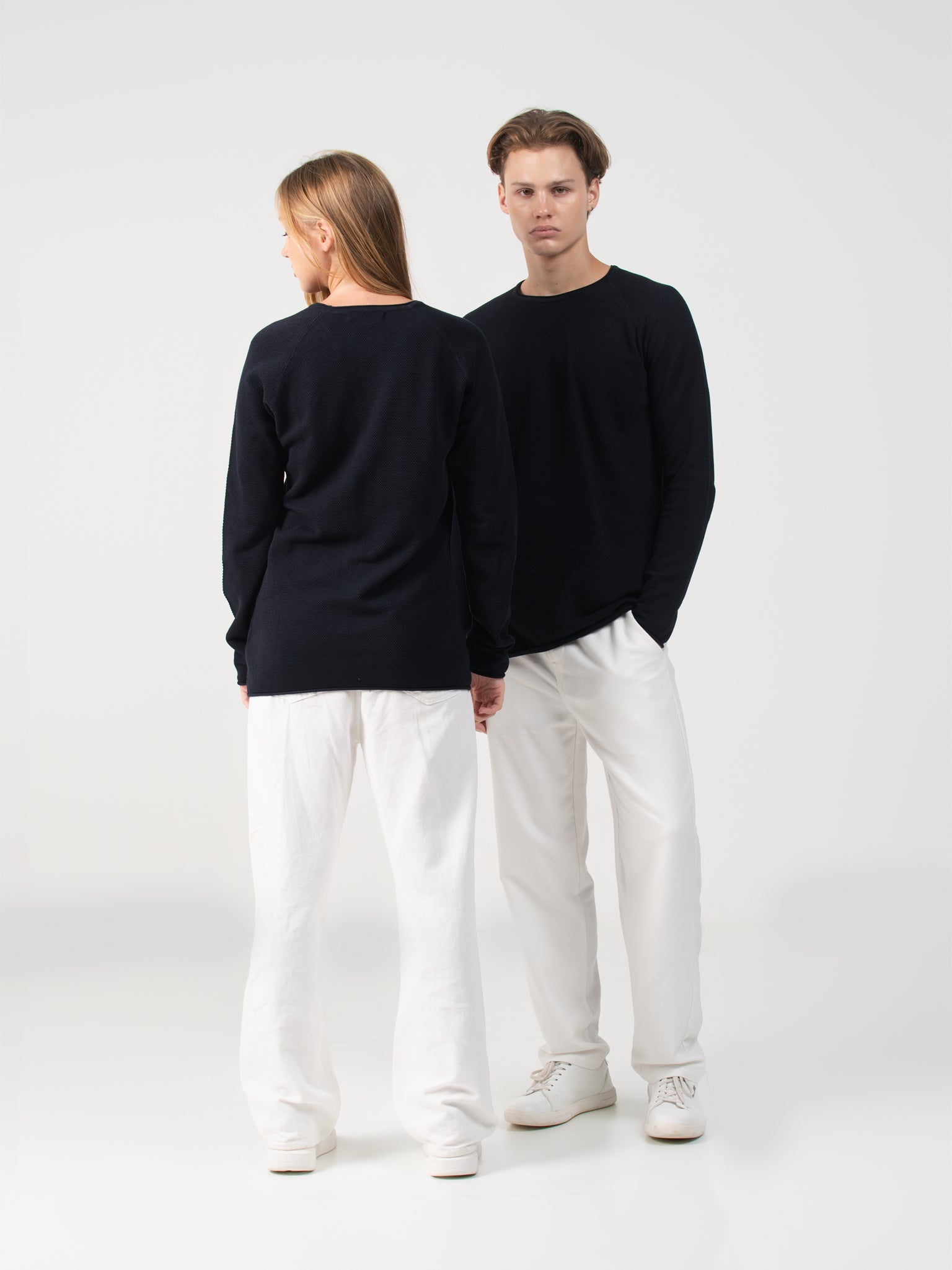 DEEDAT PORTOFINO Long Sleeve Oversize Tee Shirt - Navy