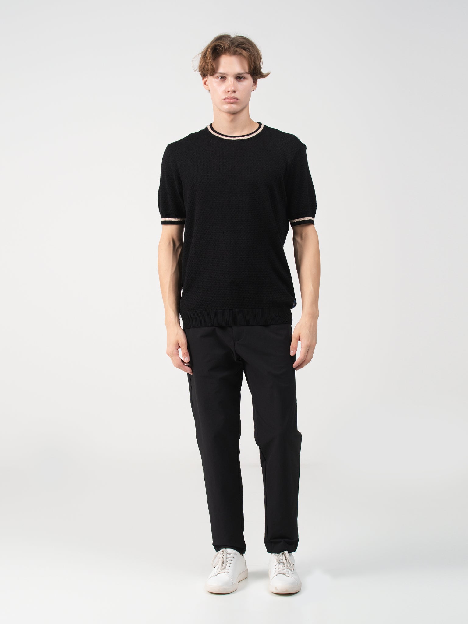 DEEDAT PORTOFINO Short Sleeve Regular Fit Tee Shirt - Black
