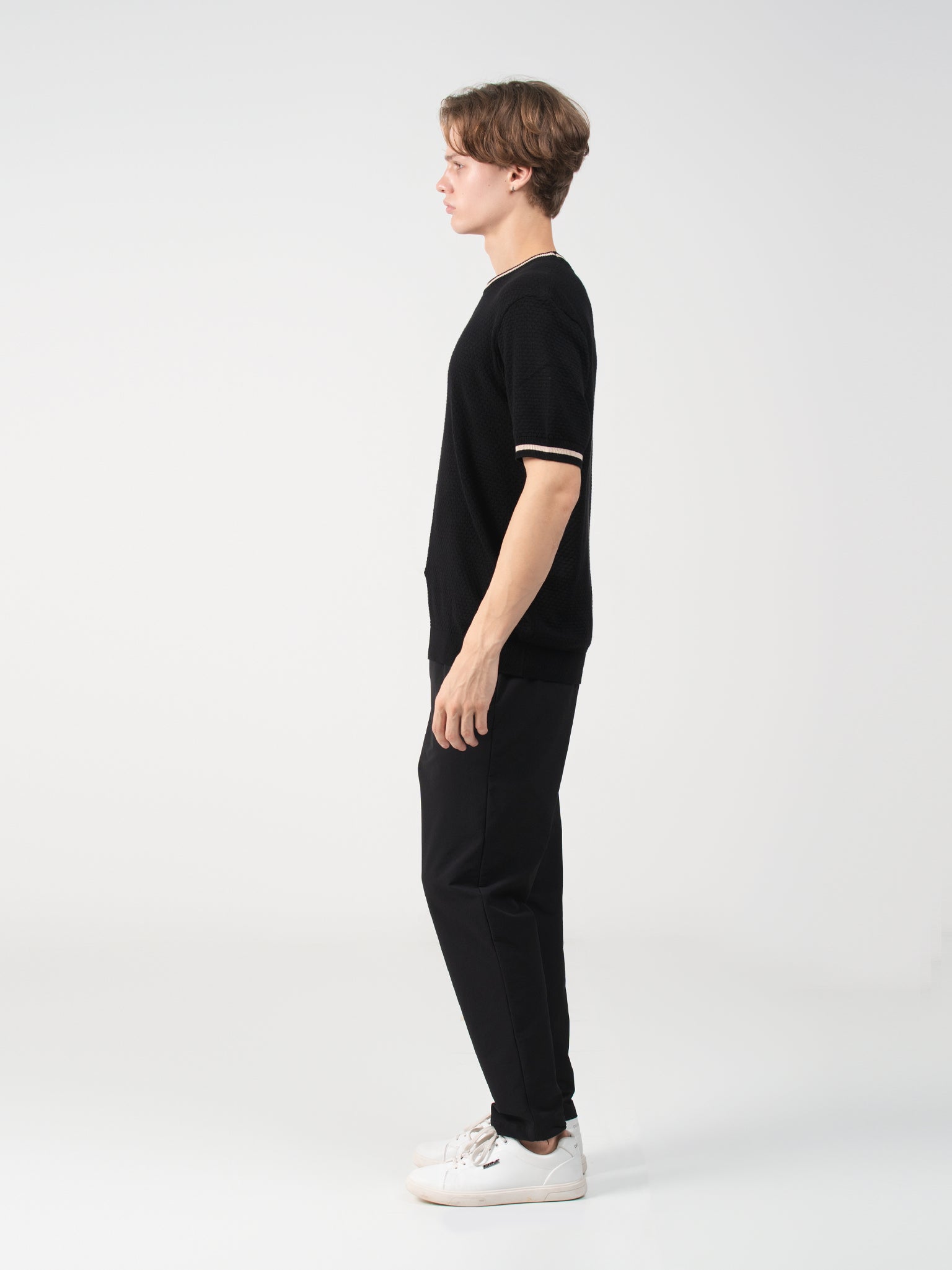 DEEDAT PORTOFINO Short Sleeve Regular Fit Tee Shirt - Black