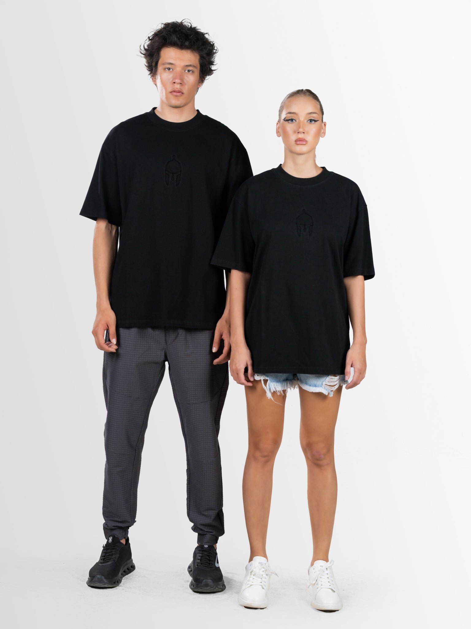 DEEDAT Only The Brave Short Sleeve Oversized Crew Neck Tee - Black