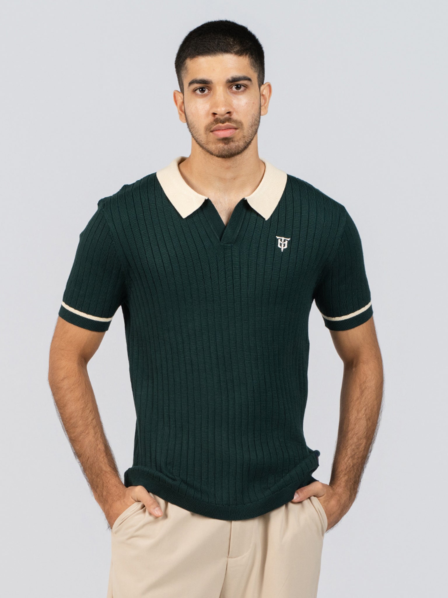 DEEDAT PORTOFINO Slim Fit Polo Tee Shirt - Green