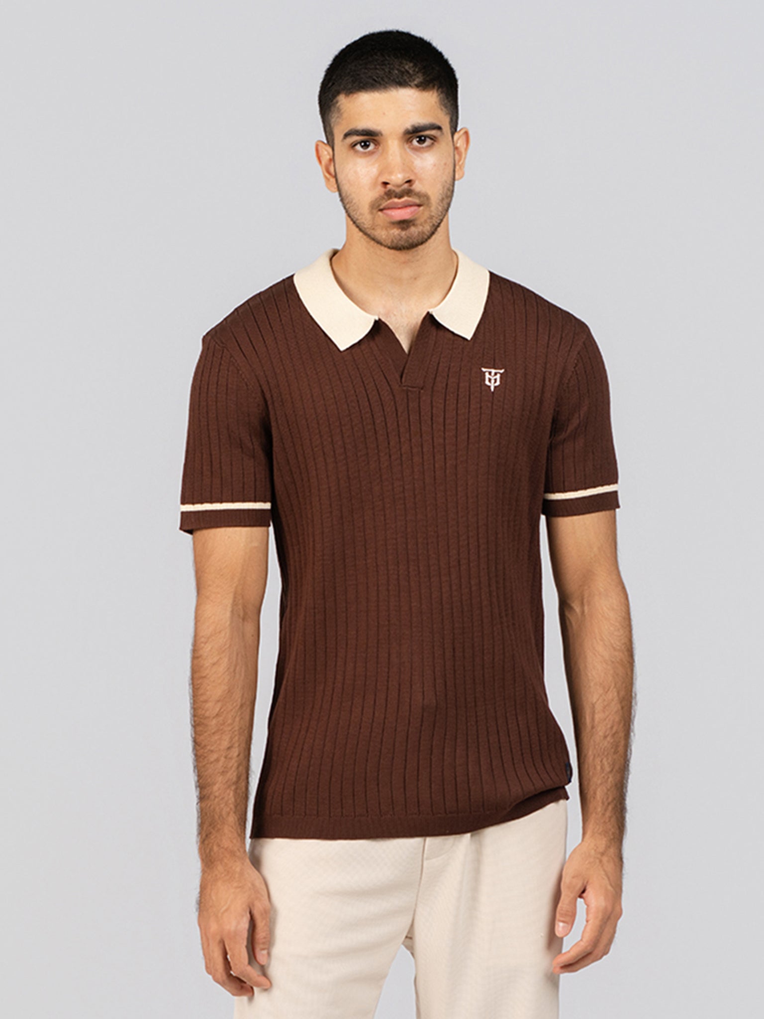 DEEDAT PORTOFINO Polo Tee Shirt - Brown
