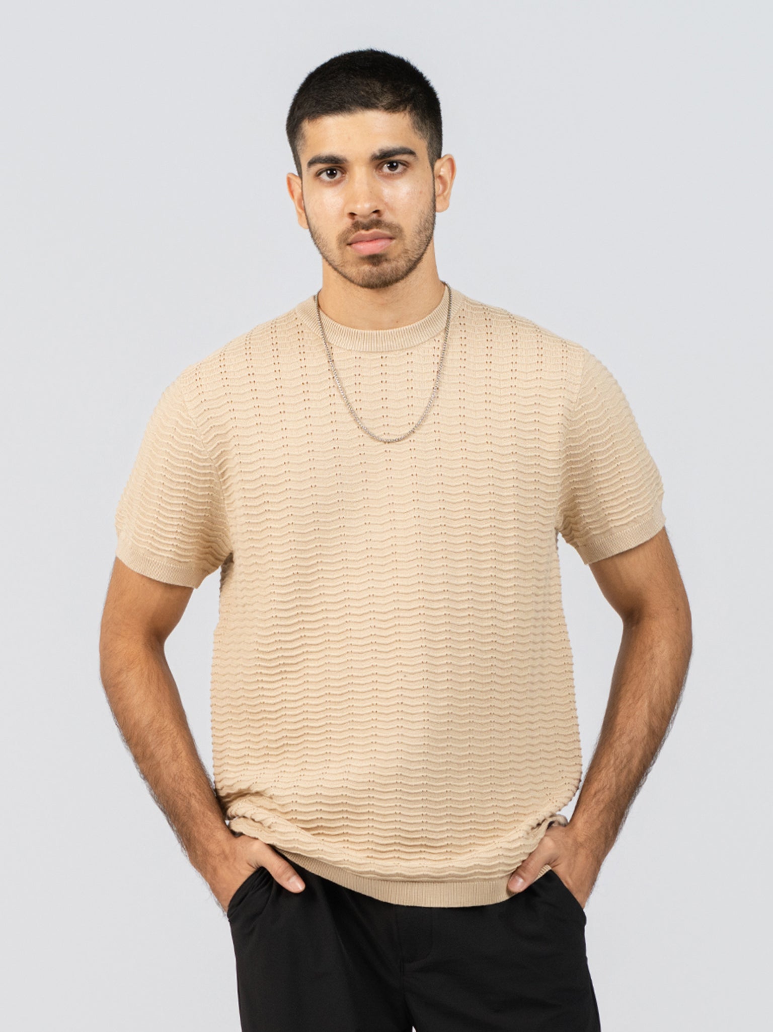 DEEDAT PORTOFINO Slim Fit Tee Shirt - Beige