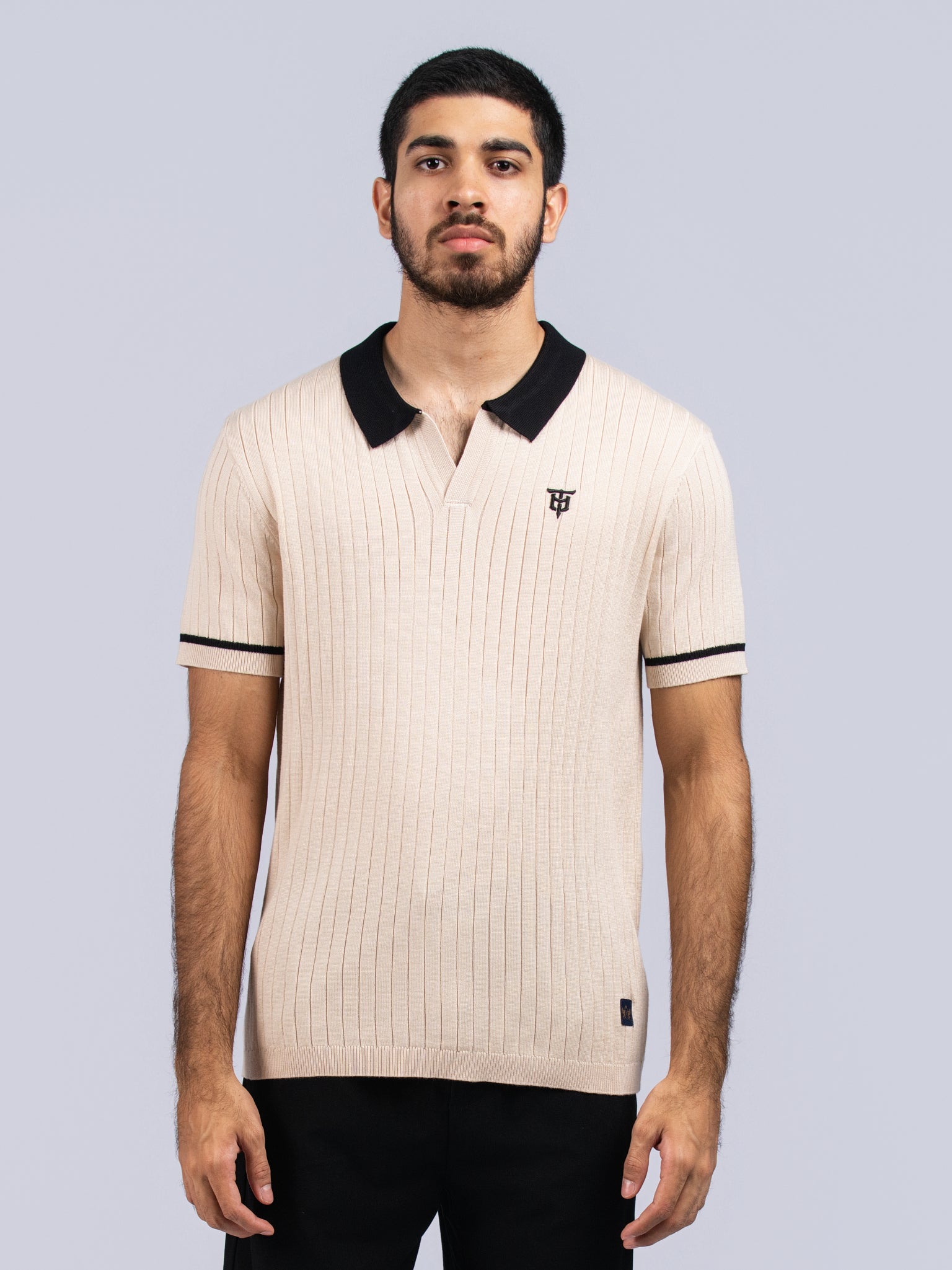 DEEDAT PORTOFINO Slim Fit Polo Tee Shirt - Beige