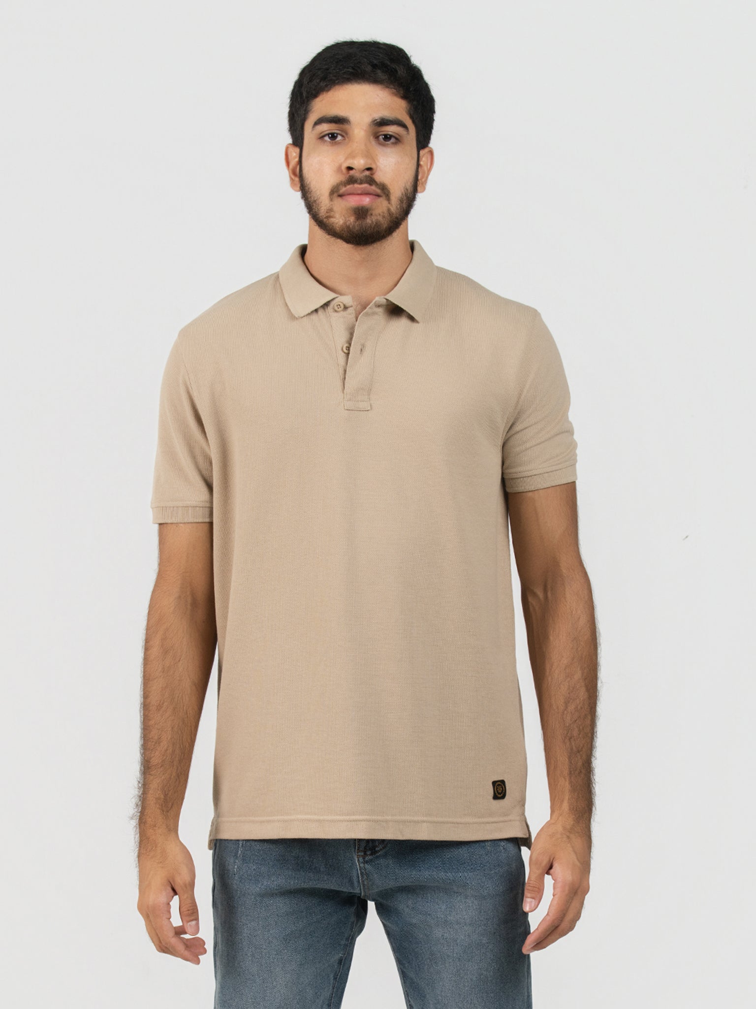 DEEDAT Polo Regular Fit Tees - Beige