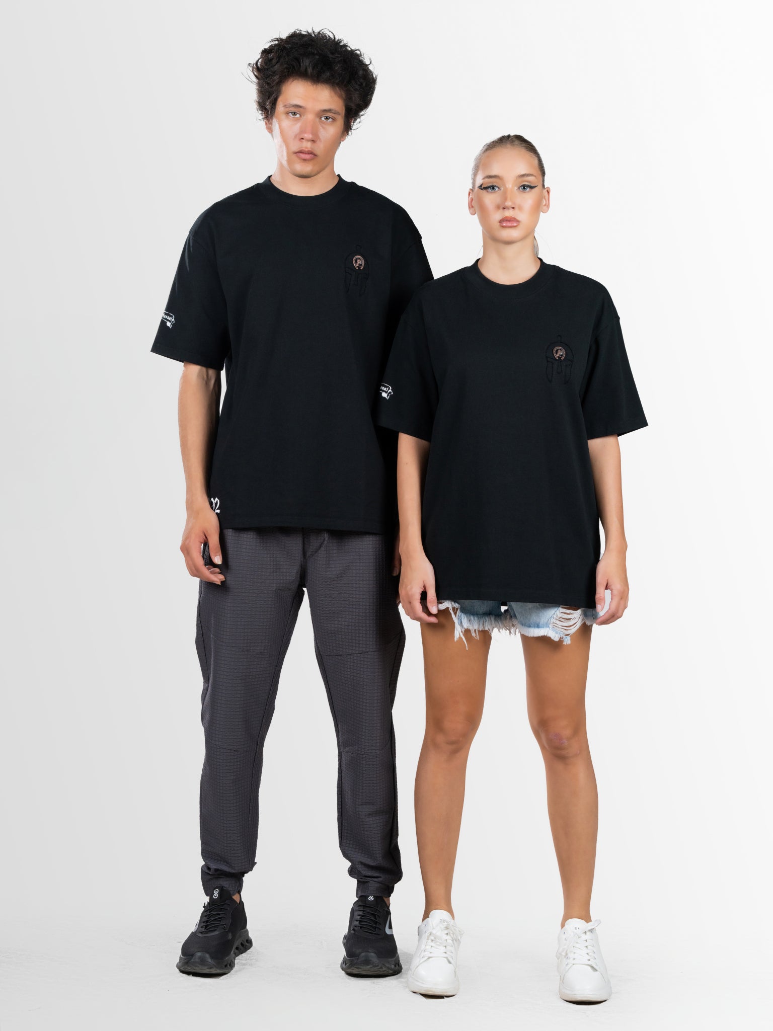 DEEDAT Only The Brave Short Sleeve Oversized Crew Neck Tee - Black